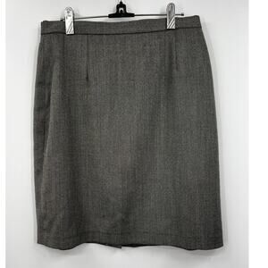 J. Crew Skirt Womens Brown Pencil 100% Wool Back Slit Lined‎ Career Size 12